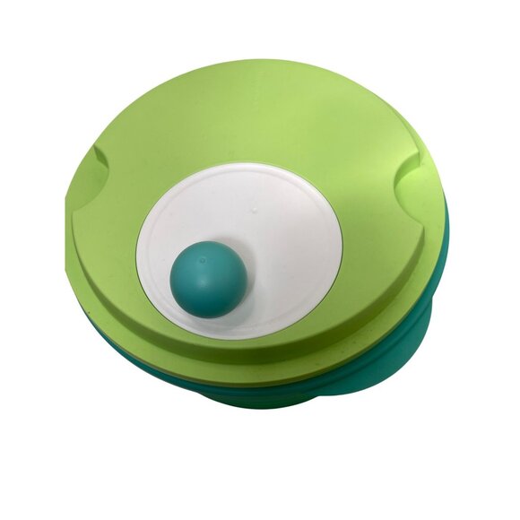 Tupperware Salad Spinner With Lid & Basket Green/Turquoise Plastic - Picture 2 of 9